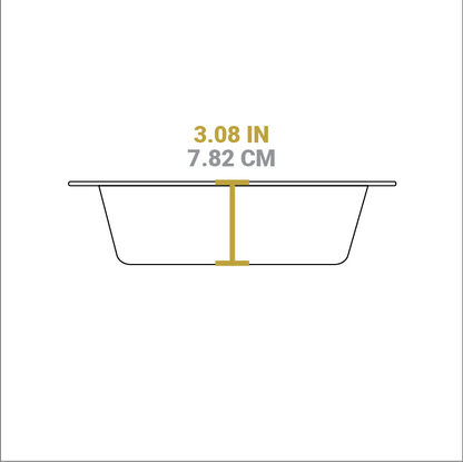 Dimensional drawing of product. Height is 3.08 inches.