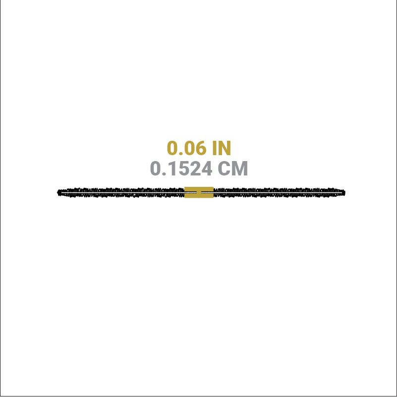 Dimensional drawing of Scrub Cloth. Depth is 0.06 inches.