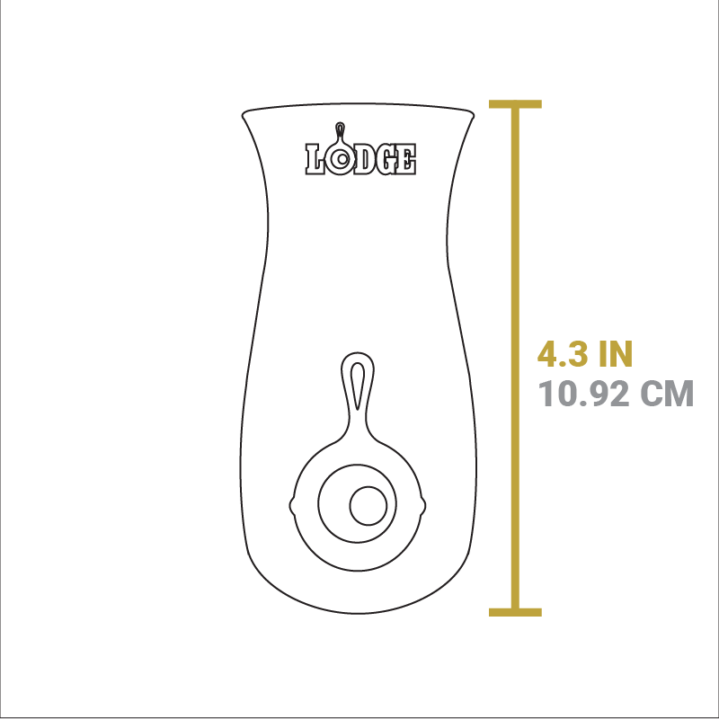 Dimensional drawing of product. Length is 4.3 inches.
