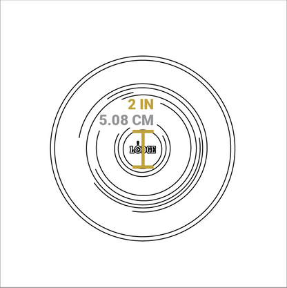 Dimensional drawing of product lid. Diameter of knob is 2 inches.