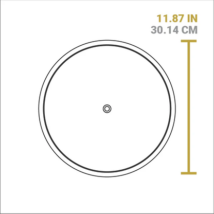 Dimensional drawing of product lid. Total length is 11.87 inches.