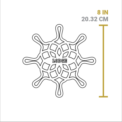 Dimensional drawing of product. Total length is 8 inches.