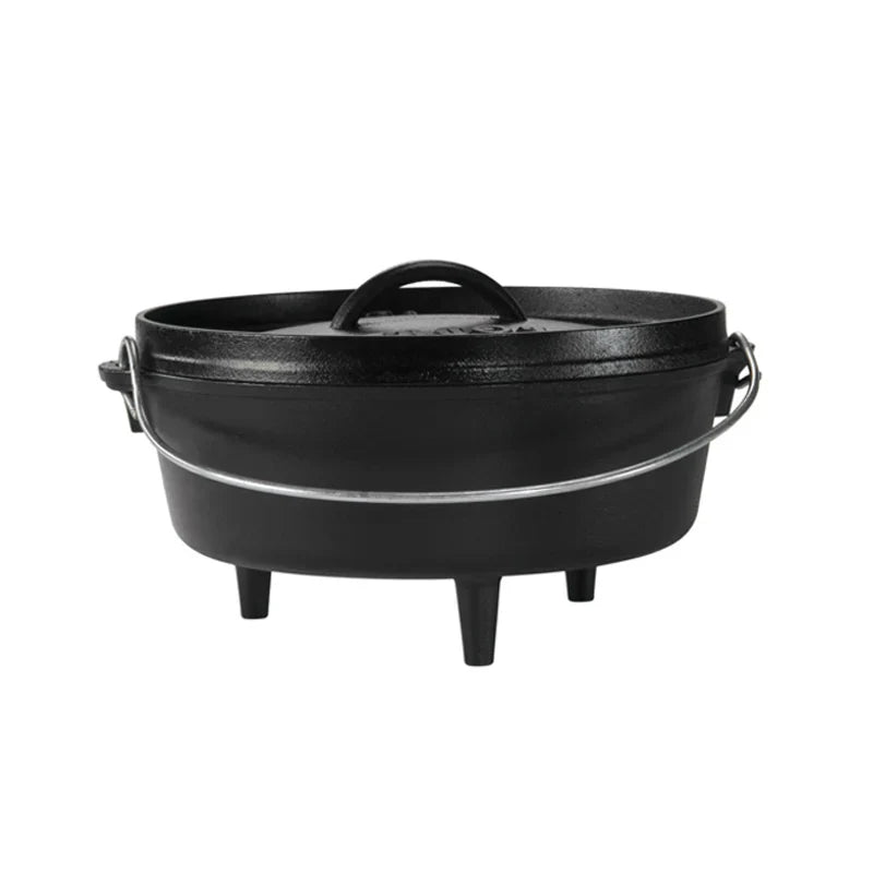 Dutch oven with 3 legs and a bail handle, making it great for camp cooking no matter the method.