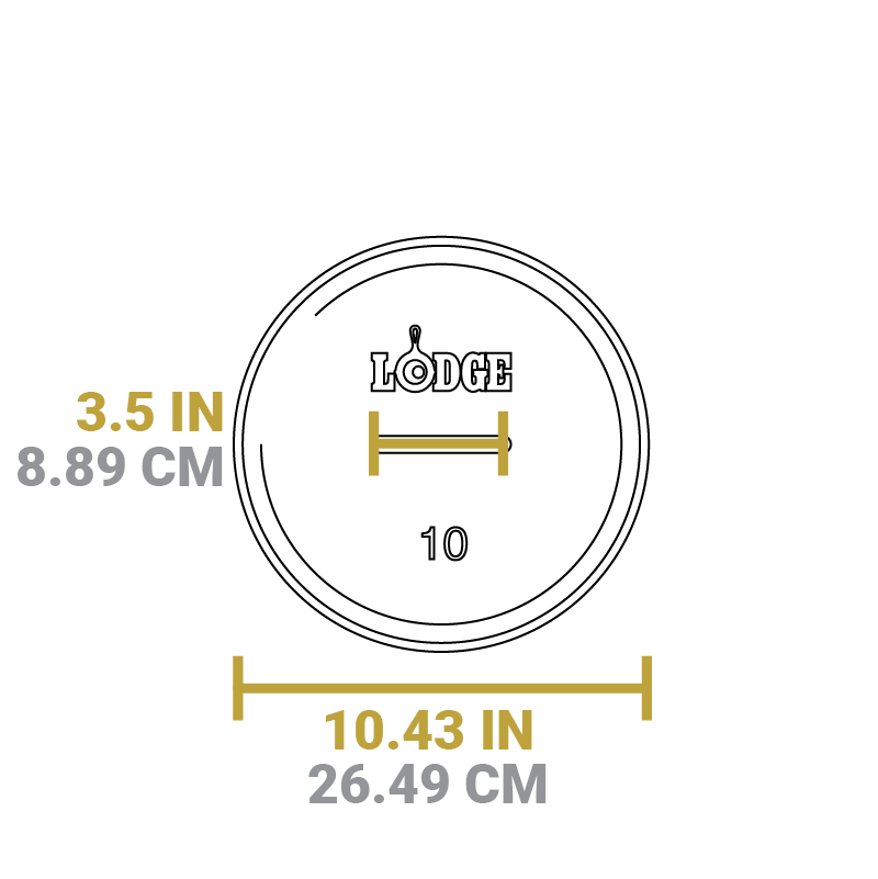 Dimensional drawing of product. Length of handle is 3.5 inches, length is 10.43 inches.
