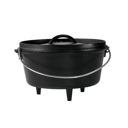 Dutch oven with 3 legs and a bail handle, making it great for camp cooking no matter the method.