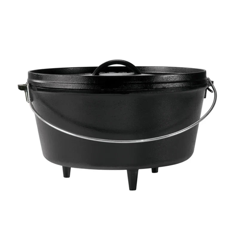 Dutch oven with 3 legs and a bail handle, making it great for camp cooking no matter the method.