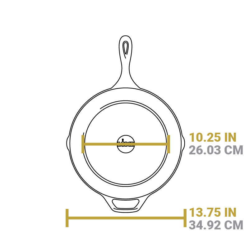 Dimensional drawing product. Flat bottom width is 10.25 inches, total width is 13.75 inches.