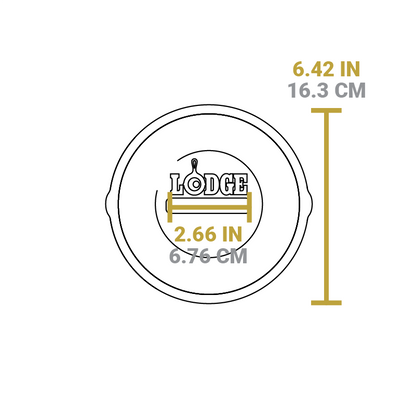 Dimensional drawing of product. Total length is 6.42 inches, and width of handle is 2.66 inches.