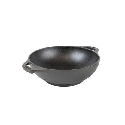 Bowl shaped wok with 2 loop handles.