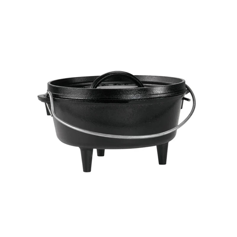 Dutch oven with 3 legs and a bail handle, making it great for camp cooking no matter the method.
