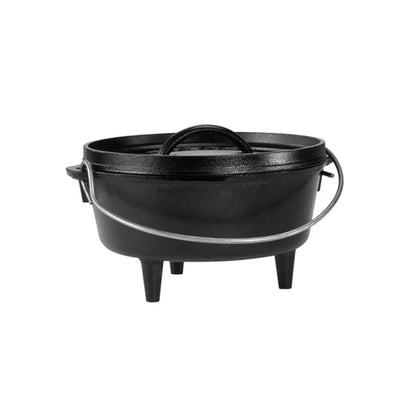 Dutch oven with 3 legs and a bail handle, making it great for camp cooking no matter the method.