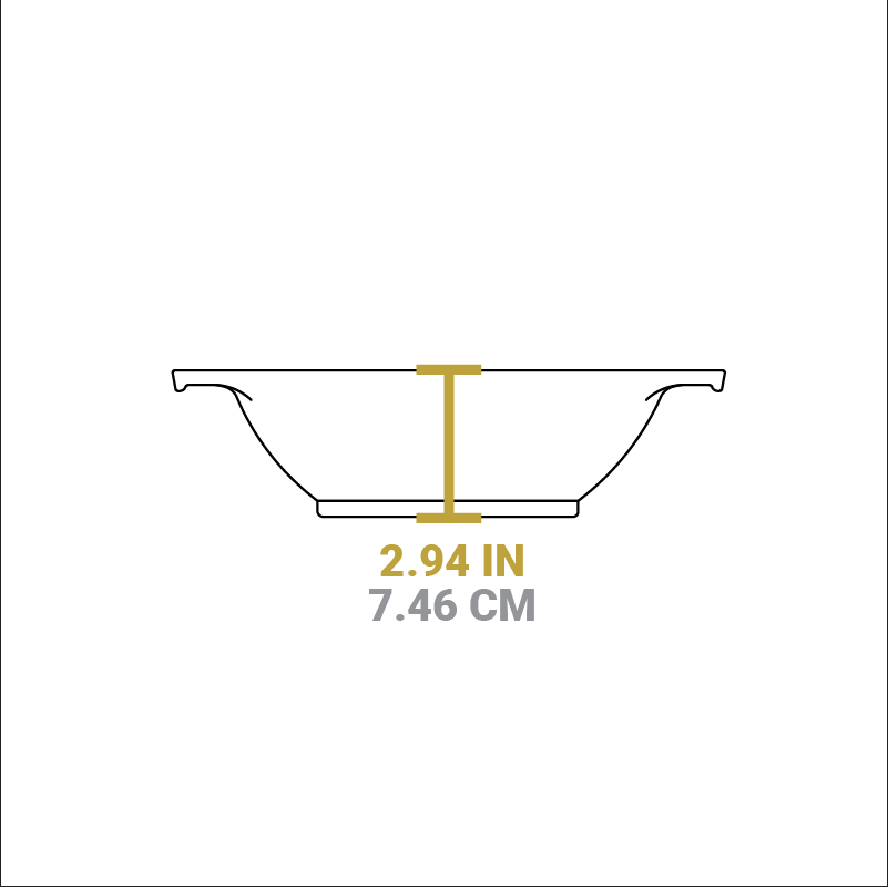 Dimensional drawing of product. Total height is 2.94 inches.