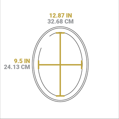 Dimensional drawing of product. Width of cooking surface is 12.87 inches, length is 9.5 inches.
