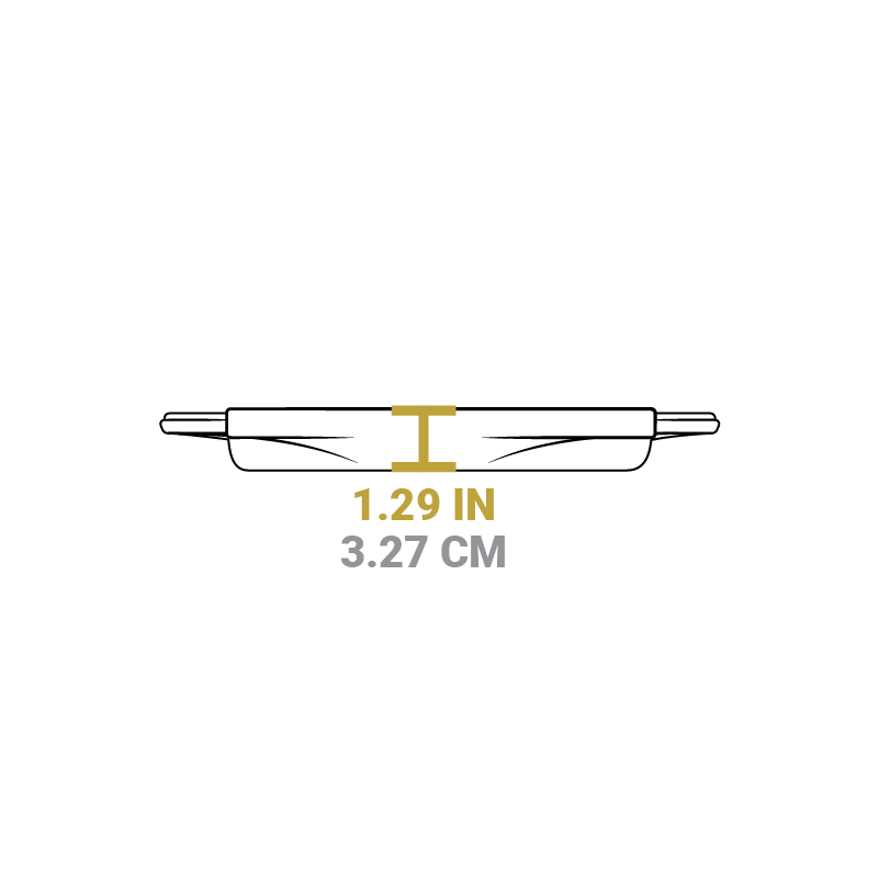 Dimensional drawing of product. Total height is 1.29 inches.