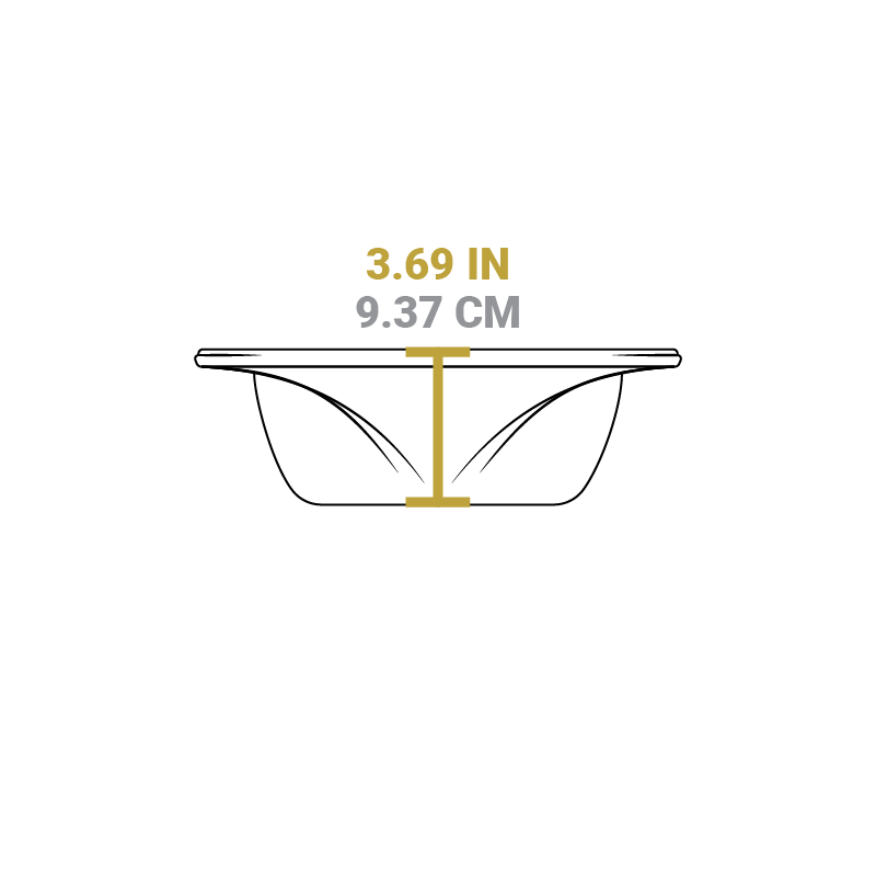 Dimensional drawing of product. Total height is 3.69 inches.