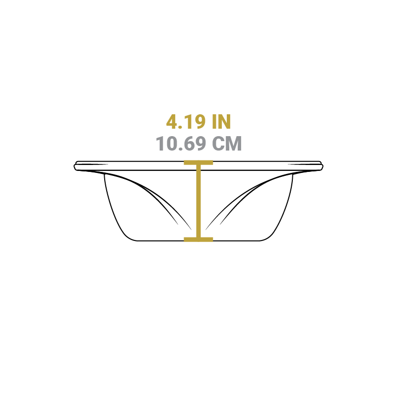 Dimensional drawing of product. Height is 4.19 inches.