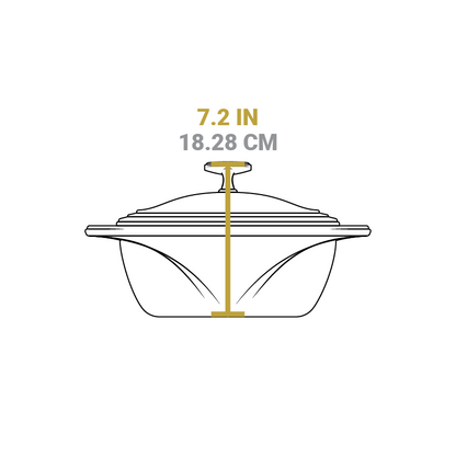Dimensional drawing of product. Total height is 7.2 inches.