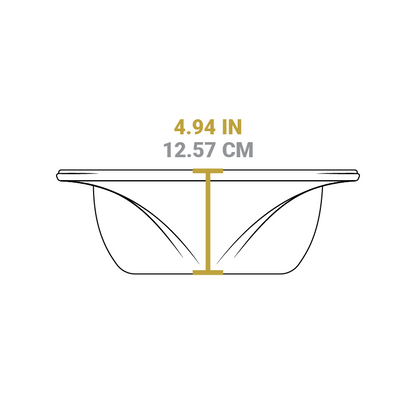 Dimensional drawing of product. Height is 4.94 inches.