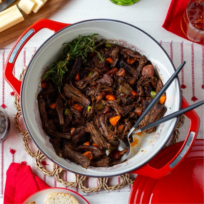 Freshly prepared dish ready to serve from dutch oven.